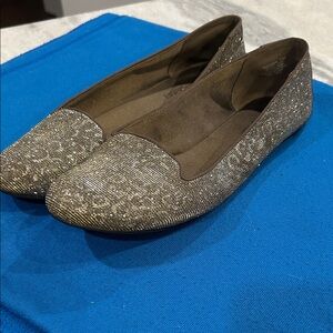 Bandolino Gold Glitter Slip-On Ballet Flats